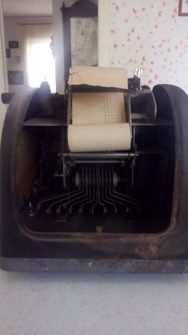 Calcolatrice Calcolatore Addizionatore manuale Albona a manovella Antico - Foto 7