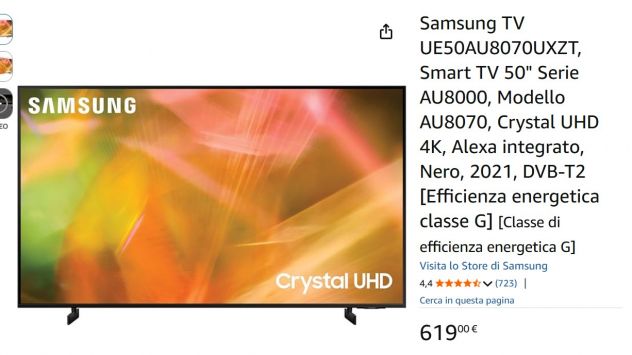 Samsung Crystal UHD 4K Serie 8 -50 pollici SLIM - Foto 3