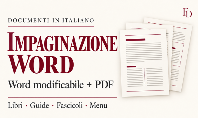 Impaginazione Word e PDF per libri, guide e documenti