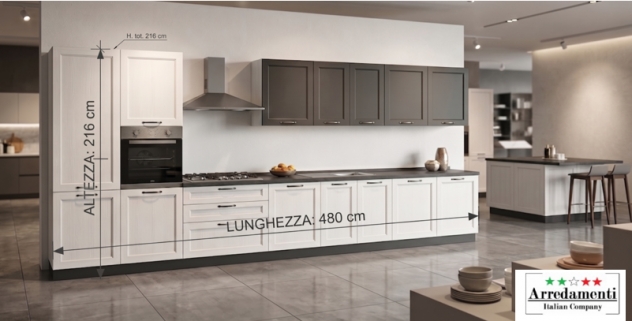 CUCINA LINEARE MODERNA CON ELETTRODOMESTICI COMPRESO CUCINE SU MISURA - Foto 3