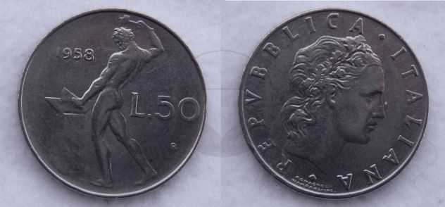 ITALIA 1954-1959 Monete 50 Lire