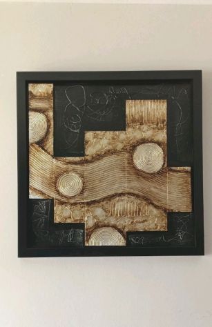 Coppia Quadri Materici Astratti 3D Oro Brescia - Foto 2