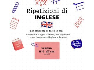 Insegnante offre ripetizioni e lezioni d’inglese