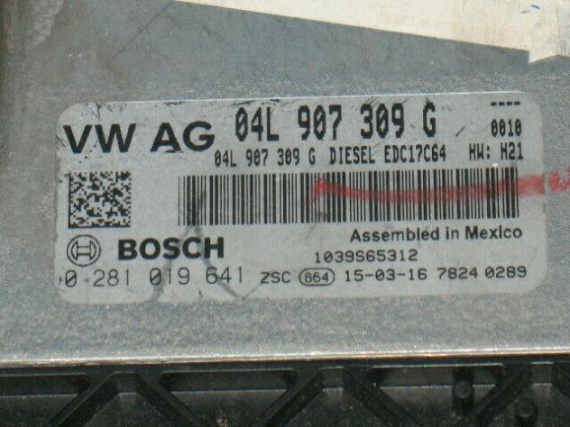 0281019641 ECU VW JETTA SCIROCCO 2.0 0281019641 04L907309G EDC17C64 - Foto 2