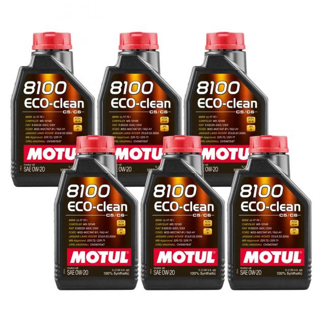Motul 8100 ECO CLEAN 0W20 Olio motore 6L Acea C5/C6 API SP Fuel Economy