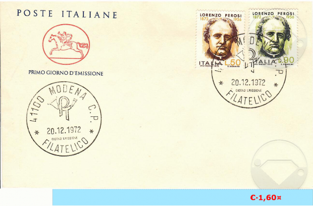 ITALIA BUSTE PRIMO GIORNO EMISSIONE 1972 - Foto 2
