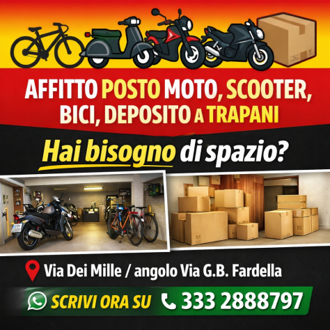 Affittasi posto moto - spazio per mobili TRAPANI