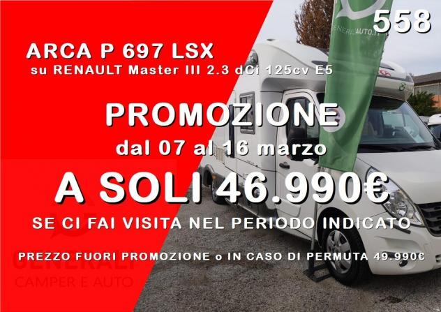CAMPER ARCA RENAULT SEMINTEGRALE BASCULANTE CLIMATIZZATORE DOPPIO PAVIMENTO GENERALI USATI 558