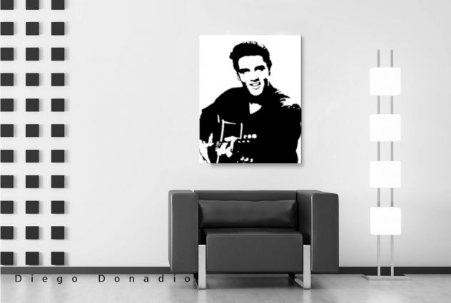 Quadro Pop Art dipinto a mano di Elvis Presley