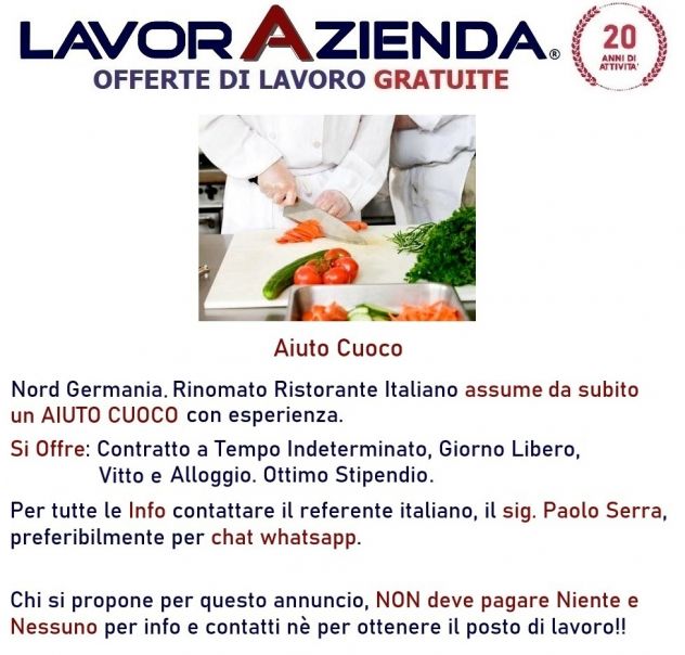 aiuto cuoco