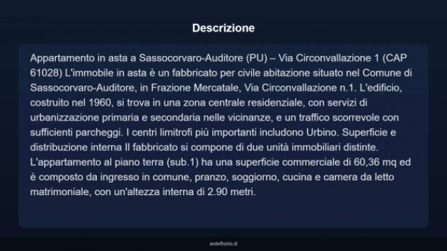 Immobile in asta di 267 m² con più di 5 locali e box auto in vendita a Sassocorvaro Auditore - Foto 4