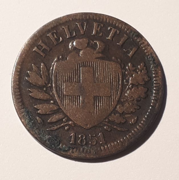 Svizzera 2 rappen, 1851. - Foto 4