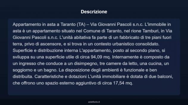 Immobile in asta di 94 m² in vendita a Taranto - Foto 3