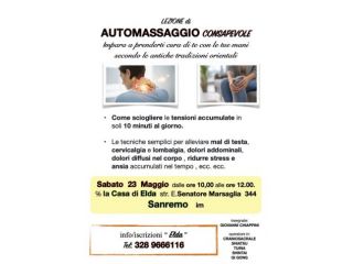 Lezione di AUTOMASSAGGIO consapevole a Sanremo im