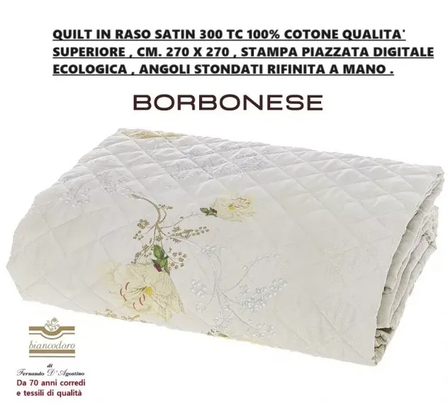 BORBONESE quilt copriletto trapuntino matrimoniale 2 varianti - Foto 8