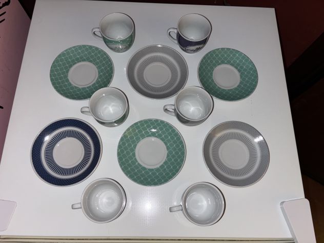 SERVIZIO DA 6 TAZZINE+6PIATTINI DA CAFFÈ NUOVI MAI USATI ABBINATI INTROVABILI - Foto 2