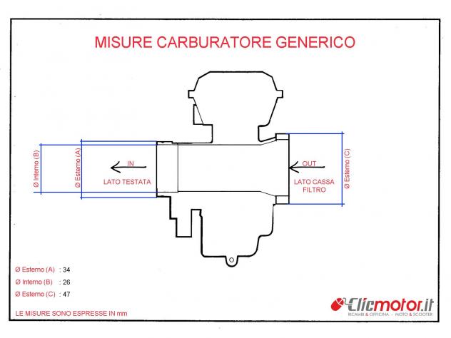 PIAGGIO VESPA ET4 50 CARBURATORE CVK PER RICAMBI 2000 2005 C26100 - Foto 10