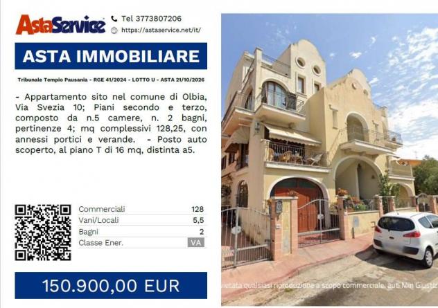 Tribunale Tempio Pausania - RGE 41/2024 - LOTTO U - Tribunale Tempio Pausania - RGE 41/2024 - LOTTO U - ASTA 21/10/2026