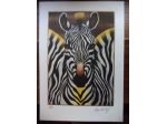 Kino Mistral Tre Zebre litografia ritoccata con glitter oro
