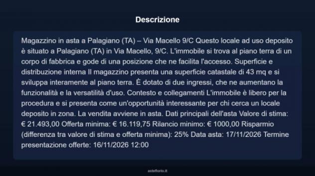 Immobile in asta di 43 m² in vendita a Palagiano - Foto 4