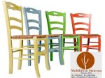 Sedie Colorate in Legno Patinate Per Bar Ristorante cod 3013PP Nuove Affare