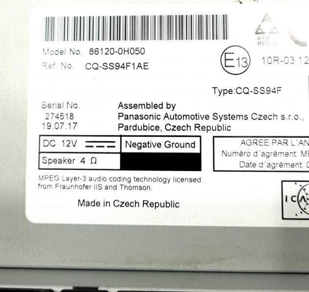 AUTORADIO TOYOTA Aygo 3° Serie 86120-0H050 (15) - Foto 4