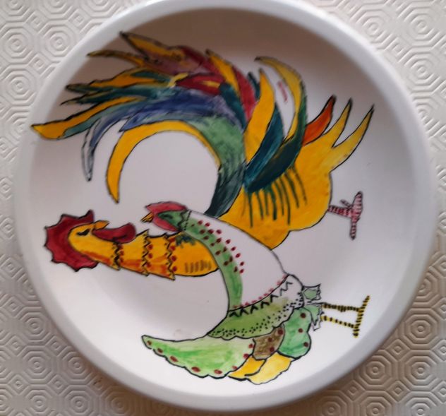piatto in ceramica con supporto ligneo - Foto 2