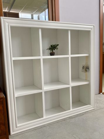 NUOVA LIBRERIA A GIORNO CM 120x120 DI VERO LEGNO, FINITURA BIANCO LACCATO - Foto 5