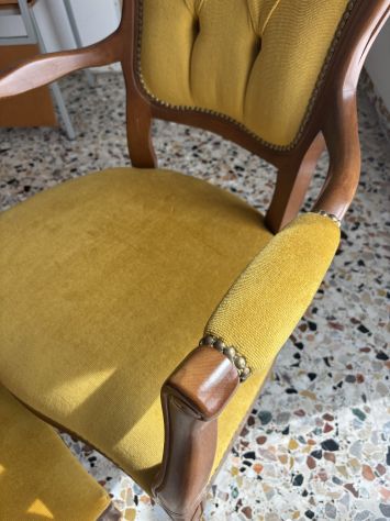 Sedia stile antico Luigi Filippo con poggiapiedi - Foto 2