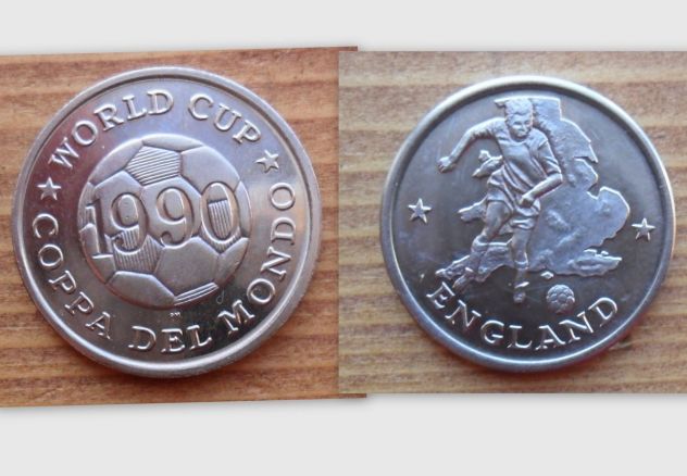 GETTONE COPPA DEL MONDO DI CALCIO 1990 SVOLTOSI IN ITALIA - INGHILTERRA IN FDC -