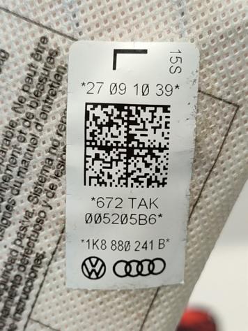 AIRBAG SEDILE SINISTRO VOLKSWAGEN Scirocco Serie (137) 1K8880241B CAV (0814) - Foto 2