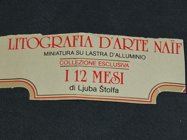 7 Litografie Arte Naif Miniature su lastre d'alluminio i 12 Mesi di Ljuba Stolfa - Foto 9