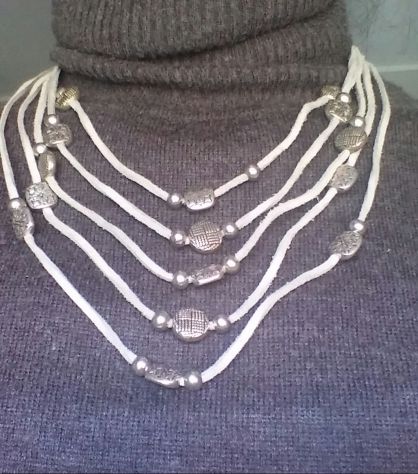COLLANA MULTIFILO CUOIO E METALLO - Foto 2