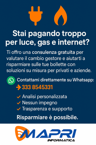 Consulenza luce, gas, internet e telefonia