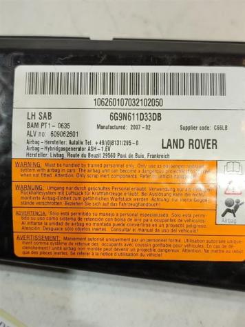 AIRBAG SEDILE SINISTRO LAND ROVER Freelander 3° Serie 6G9N611D33DB 224DT (0611) - Foto 2