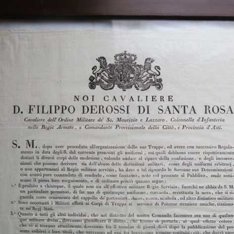 ORDINE DI NON PORTARE UNIFORMI O COCCARDE SPADE - SANTA ROSA ASTI 1814 - - Foto 3