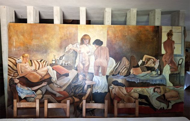 MONUMENTALE Olio su Tela di Roberto Levati (Scuola di R. Guttuso)