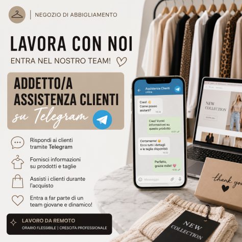 Assistenza Telegram per negozio di abbigliamento
