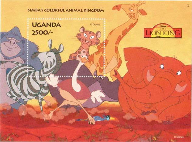 6 foglietti nuovi da collezione "Lion King" Uganda - Foto 3
