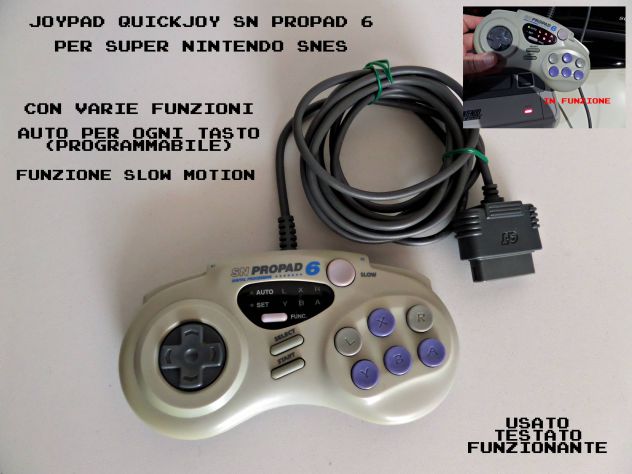 Joypad QJ SN Propad 6 per Nintendo SNES (con varie funzioni)