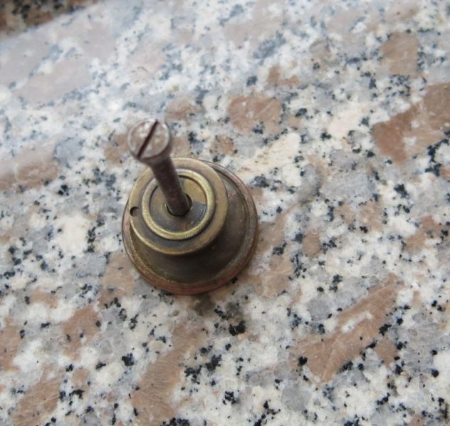 MANIGLIA IN OTTONE A POMELLO CON RONDELLA - VITE IN FERRO - - Foto 4