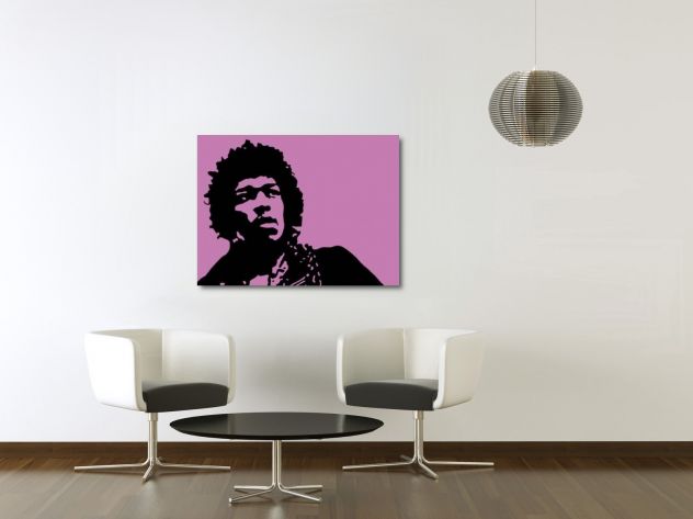 Quadro moderno Jimi Hendrix dipinto a mano Pop Art