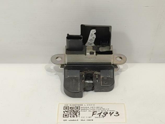SERRATURA PORTELLONE POSTERIORE SKODA Yeti 1° Serie 5L6827505E CBZB (09)