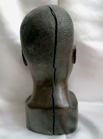 ANTICA TESTA VIRILE IN EBANO, AFRICA ORIGINALE EPOCA ANNI TRENTA. - Foto 6