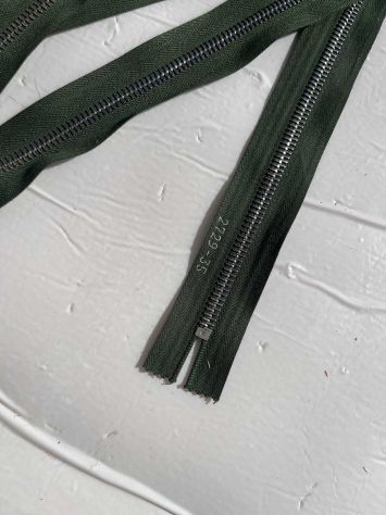 X88 Cerniere Zip metallo senza tiretto cm 35 col. Verde – Pz. 12 - Foto 2