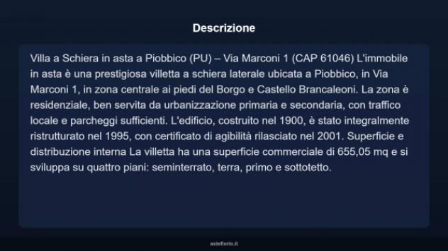 Immobile in asta di 655 m² con più di 5 locali e box auto doppio in vendita a Piobbico - Foto 4