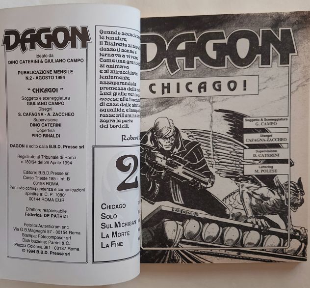 Fumetto DAGON Chicago! N.2 Agosto 1994 Ed.B.B.D. Presse srl come nuovo - Foto 2