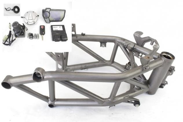 TELAIO CON DOCUMENTI E KIT CHIAVE ACCENSIONE DUCATI MULTISTRADA 1200 S TOURING 2010 - 2012 47012034AK 28641751A FRAME WITH ECU KIT CON DIFETTI VEDI FO