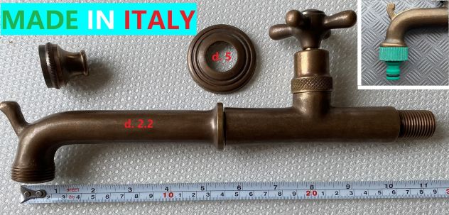 RUBINETTO LUNGO MURO PARETE PER LAVELLO FONTANA