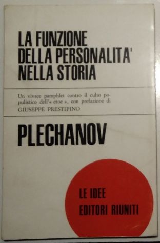 la funzione della personalità nella storia di Plechanov